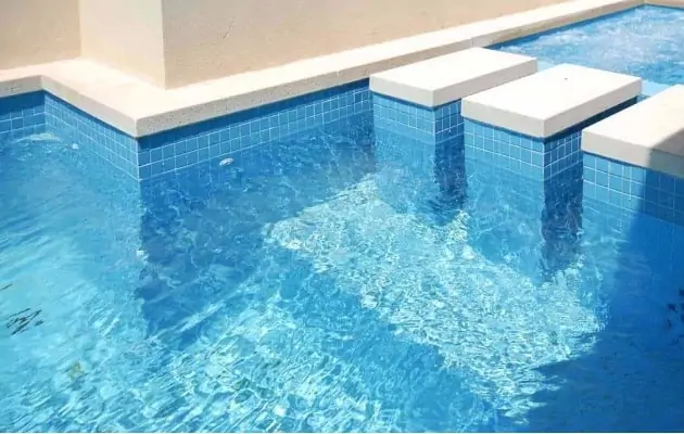 Swimming pool with blue water