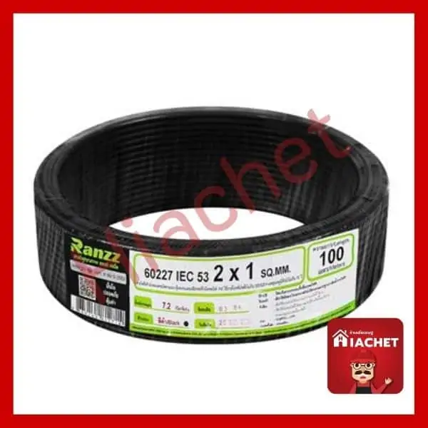 สายไฟ VCT IEC53 RANZZ 2x1 ตร.มม. 100 ม. สีดำ - ร้านเฮียเชษฐ สายไฟ Vct Iec53 Ranzz 2X1 ตร.มม. 100 ม. สีดำ - ร้านเฮียเชษฐ